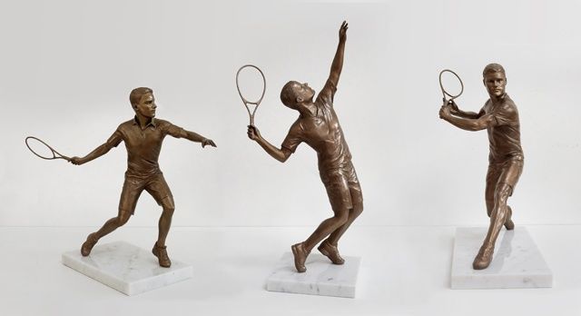 Sculpture titled "Joeurs de tennis" by Laurent Mc, Original Artwork, Other