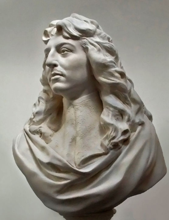Skulptur mit dem Titel "Louis XIV jeune" von Laurent Mc, Original-Kunstwerk, Gips