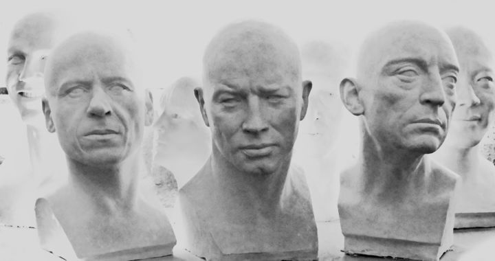 Escultura intitulada "Portraits sculpture…" por Laurent Mc, Obras de arte originais, Gesso
