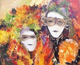 Painting titled "BAS LES MASQUES A V…" by Laurent Pate, Original Artwork