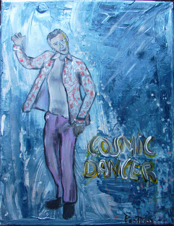 Painting titled "Cosmic Dancer" by Laurent Pesteil, Original Artwork, Acrylic