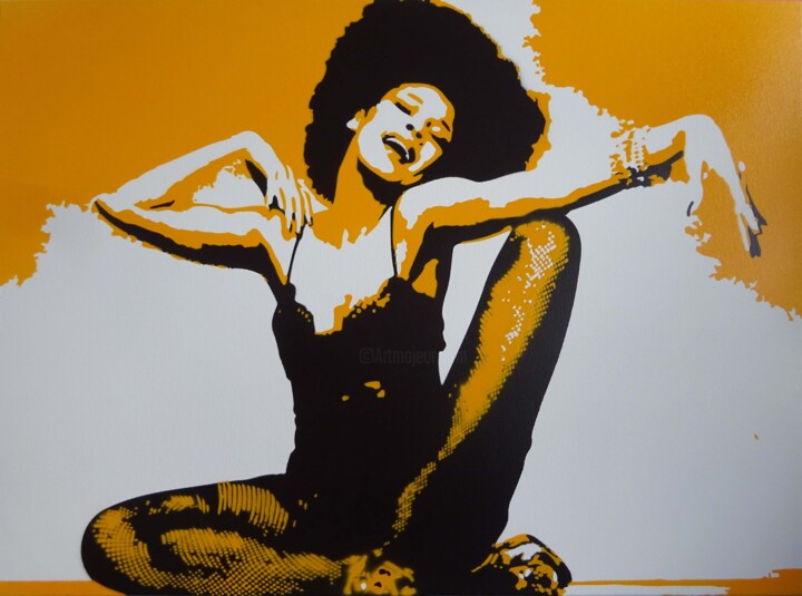 Schilderij getiteld "Betty Davis" door Laurent Roybet, Origineel Kunstwerk, Graffiti