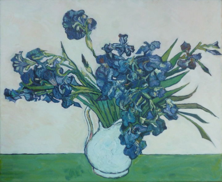 Painting titled "Iris_huile-sur-toil…" by Laurent Wicker, Original Artwork
