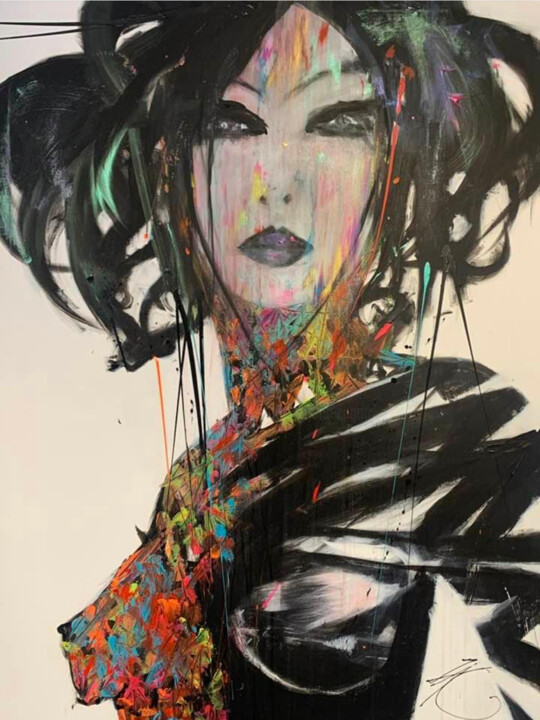 Peinture intitulée "« LONELY »" par Laurent Zagarri, Œuvre d'art originale, Acrylique