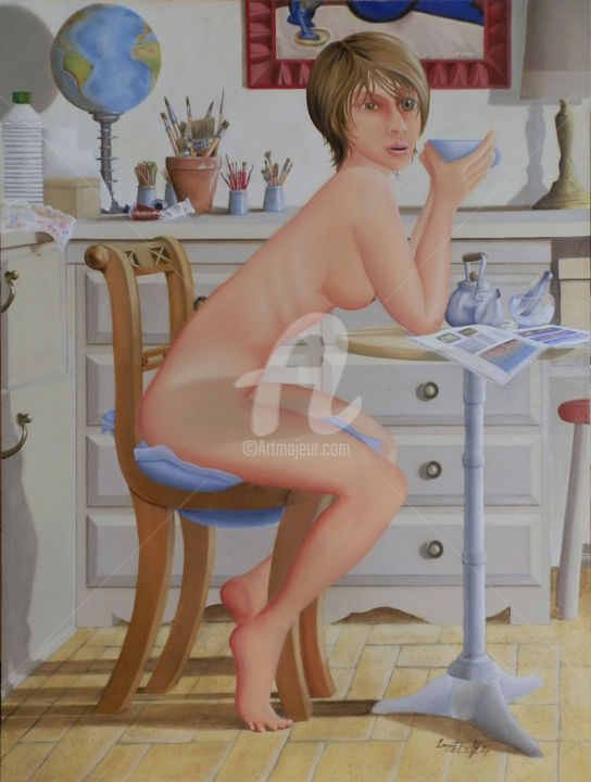 Painting titled "la-chaise-sans-fond…" by Laurent Berthe, Original Artwork