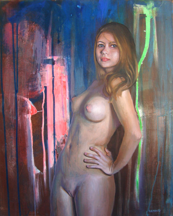 Pittura intitolato "Nudité, ZX403" da Laurent Chimento, Opera d'arte originale