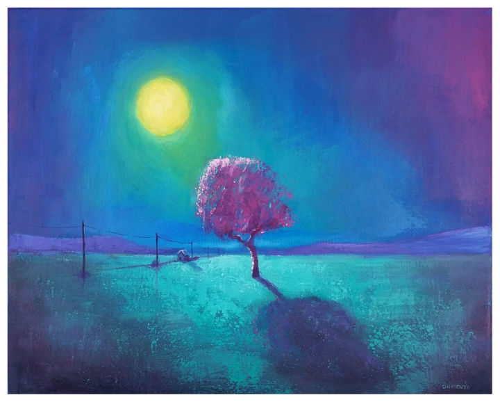 「Pleine lune d'été.j…」というタイトルの絵画 Laurent Chimentoによって, オリジナルのアートワーク