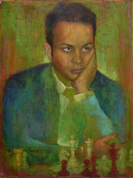 Peinture intitulée "portrait d'Etienne…" par Laurent Chimento, Œuvre d'art originale