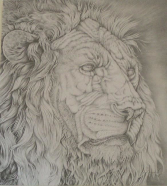 Le Lion Drawing By Laurent Coquard Artmajeur