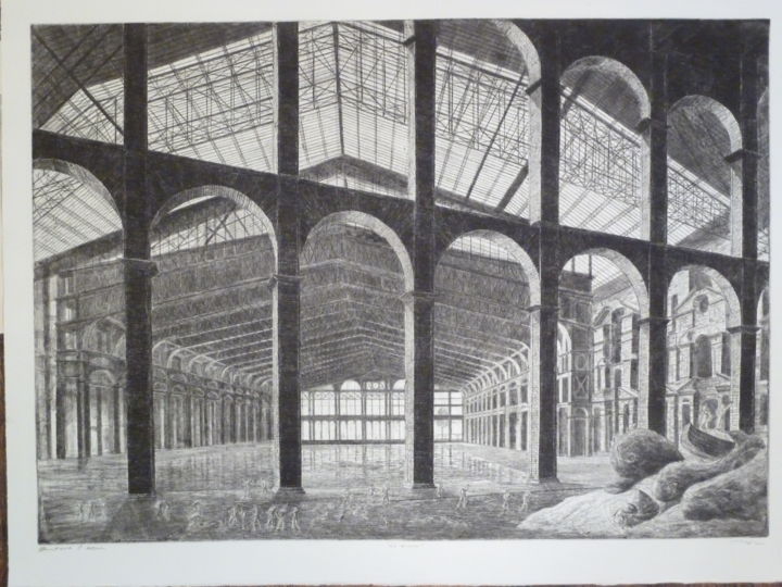 Incisioni, stampe intitolato "la piscine" da Laurent De Troïl, Opera d'arte originale, Acquaforte