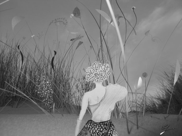 Arts numériques intitulée "cache-toi-elle-va-a…" par Laurent Jégu, Œuvre d'art originale, Photo montage
