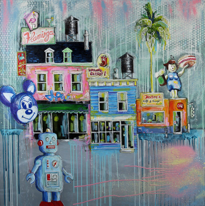 Peinture intitulée "Hopalong Cassidy" par Laurent Nurisso, Œuvre d'art originale, Acrylique