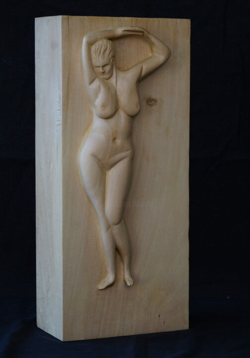 Skulptur mit dem Titel "smells like teen sp…" von Laurent Reverchon, Original-Kunstwerk, Holz