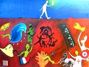 Painting titled "Apocalypse" by Laurie Thinot, Original Artwork