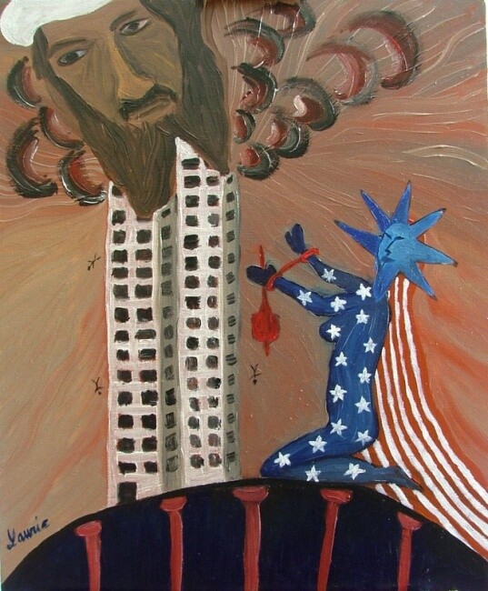 Pintura titulada "La liberté à genoux" por Laurie Thinot, Obra de arte original