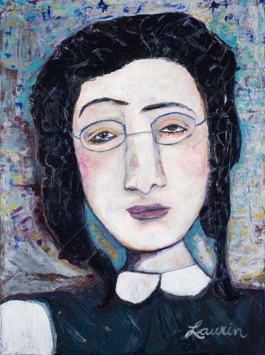 Painting titled "L'INTELLECTUELLE" by Laurin, Original Artwork, Acrylic