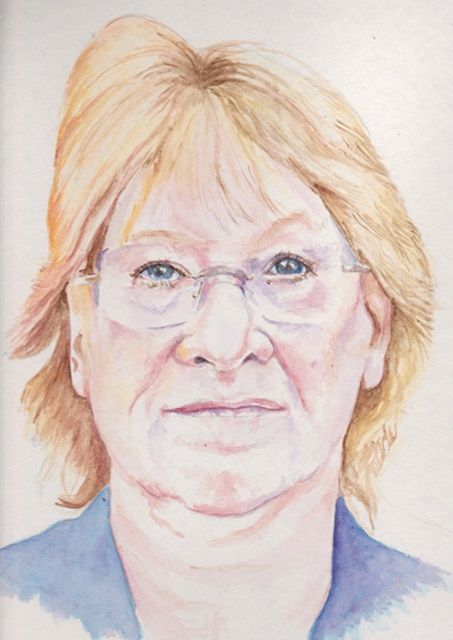 Peinture intitulée "Portrait of Sylvie" par Dave Nobes, Œuvre d'art originale,