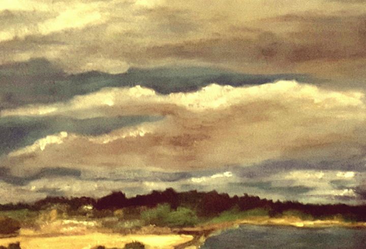 Pintura intitulada "Landschaft  19" por Sigrid Helmlinger, Obras de arte originais