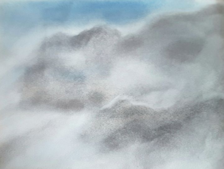 Malerei mit dem Titel "Wolkenbild 60" von Sigrid Helmlinger, Original-Kunstwerk, Pastell
