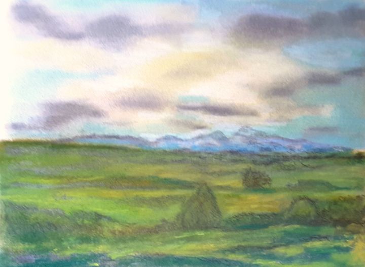 Painting titled "Allgäu 4" by Sigrid Helmlinger, Original Artwork, Pastel