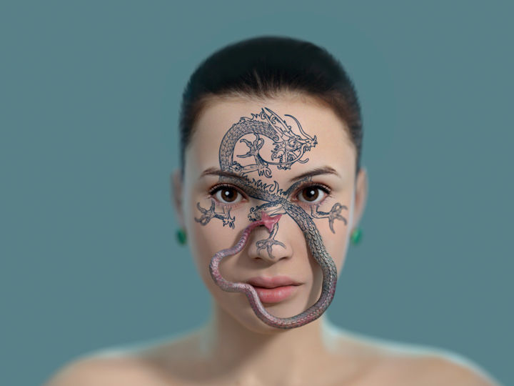 Arts numériques intitulée "tatoo.jpg" par Laverdet, Œuvre d'art originale, Modélisation 3D