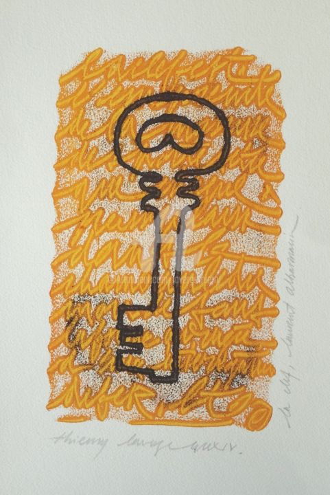 Dessin intitulée "La Clef" par Thierry Laverge, Œuvre d'art originale