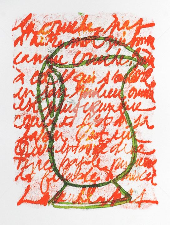Dessin intitulée "La cruche - (F.Pong…" par Thierry Laverge, Œuvre d'art originale