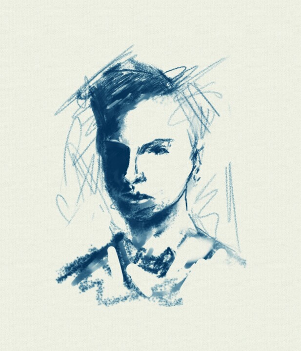 Digitale Kunst getiteld "Arthur Rimbaud" door Lawrence Poulet, Origineel Kunstwerk, Digitaal Schilderwerk