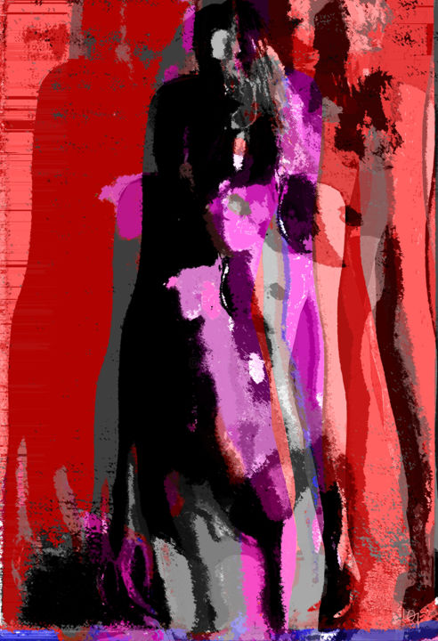 Digital Arts titled "march nude abstract" by Lawrence, Original Artwork, Digital Painting