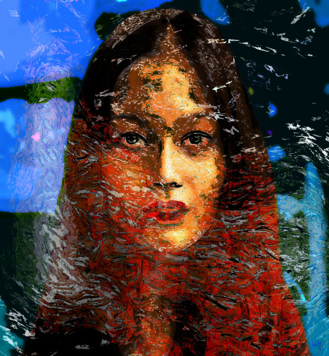 Arts numériques intitulée "exotic portrait" par Lawrence, Œuvre d'art originale, Peinture numérique