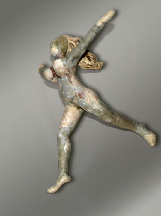 Sculpture titled "fille joyeuse" by Lawrence, Original Artwork
