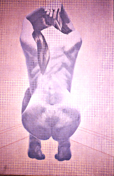 Malerei mit dem Titel "naked in the corner" von Lawrence, Original-Kunstwerk, Acryl