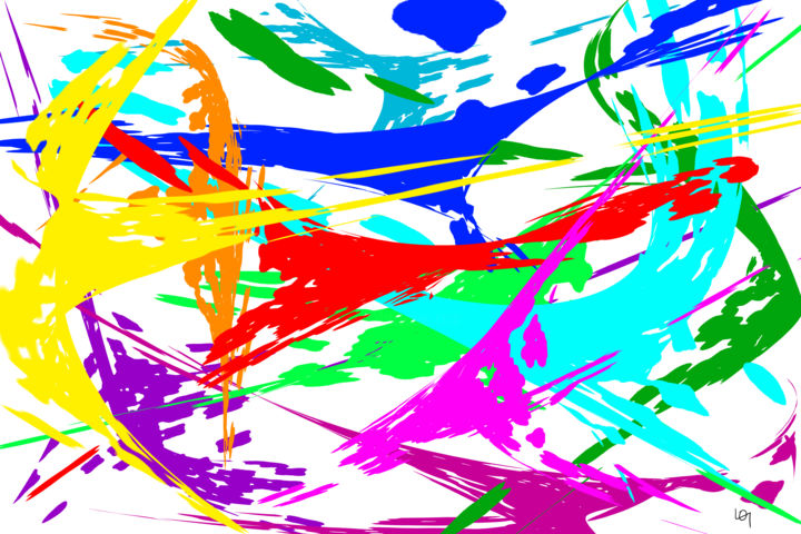 Digital Arts titled "splash color" by Lawrence, Original Artwork, Digital Painting