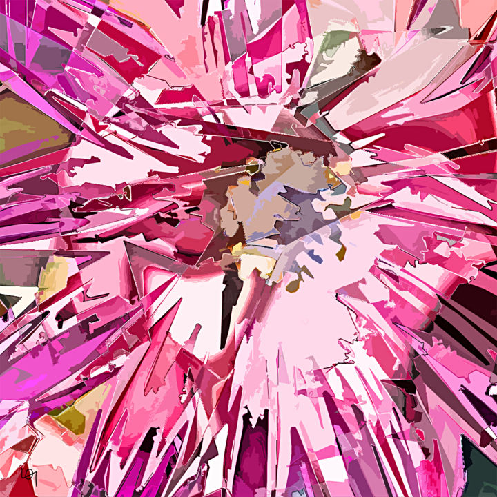 "abstract pink flower" başlıklı Dijital Sanat Lawrence tarafından, Orijinal sanat, Dijital Resim