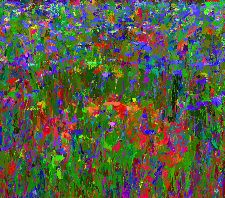 Digital Arts titled "Spring flower bed t…" by Lawrence, Original Artwork, Digital Painting