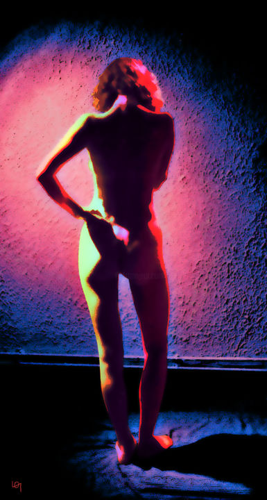 Digital Arts titled "Naked In The Darkne…" by Lawrence, Original Artwork, Digital Painting