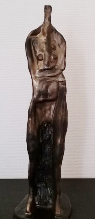 Sculpture intitulée "homme-aux-bras-croi…" par Laydev, Œuvre d'art originale
