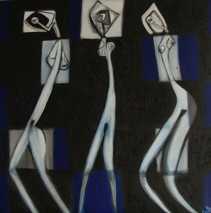 Peinture intitulée "Les cydalises" par Laydev, Œuvre d'art originale, Acrylique