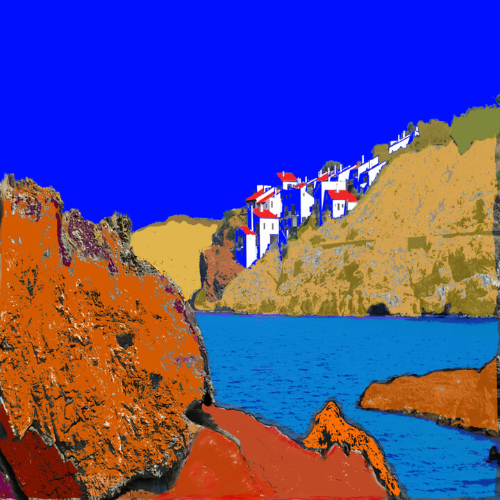 Painting titled "banyuls" by Laydev, Original Artwork, Digital Painting