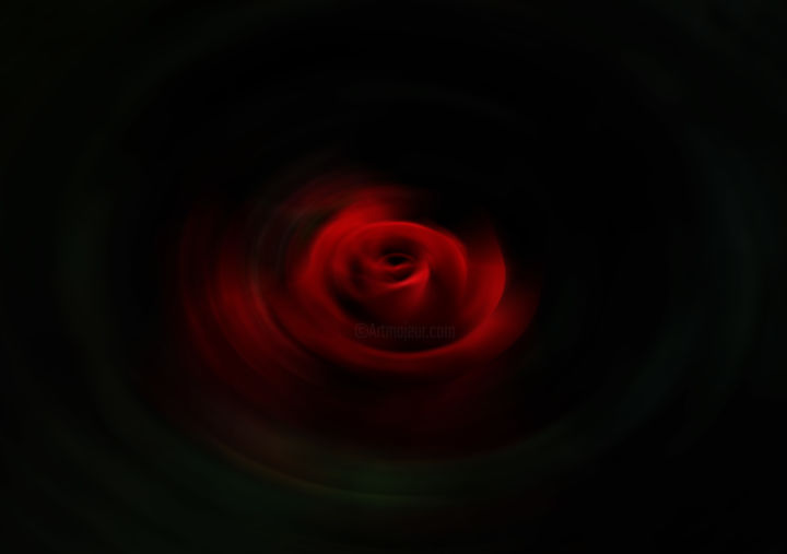 摄影 标题为“red-rose-in-a-vorte…” 由Vesna Lazarevic, 原创艺术品, 数码摄影