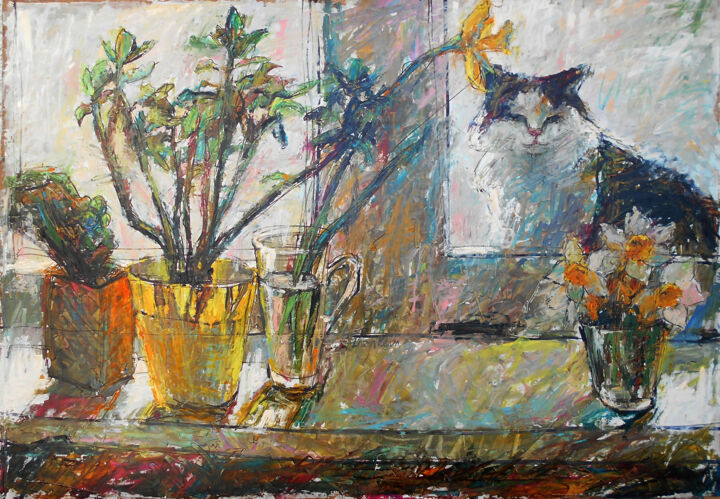 Картина под названием "Oil painting Spring…" - Valerie Lazareva, Подлинное произведение искусства, Масло