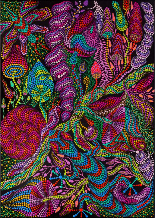 제목이 "Mushroom forest"인 미술작품 Oxana Lazari로, 원작, 아크릴