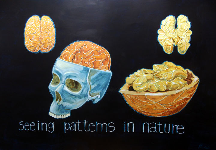 Картина под названием "SEEING PATTERNS IN…" - Lazaro Hurtado, Подлинное произведение искусства, Акрил