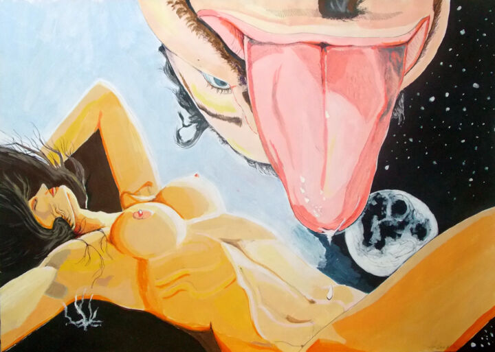 Pintura titulada "UNBRIDLED NIGHT" por Lazaro Hurtado, Obra de arte original, Acrílico