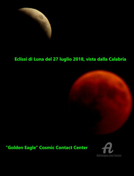 Fotografia intitolato "Eclissi di Luna e L…" da Aurelio Nicolazzo, Opera d'arte originale