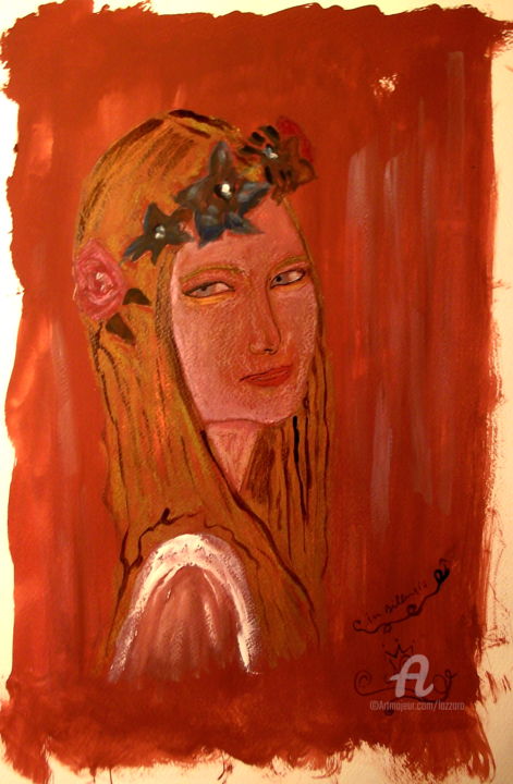 Pintura titulada "Sacerdotessa" por Aurelio Nicolazzo, Obra de arte original, Tinta