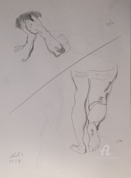 Drawing titled "Disegni 1994" by Aurelio Nicolazzo, Original Artwork, Pencil