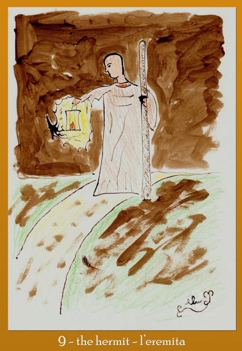 Grafika cyfrowa / sztuka generowana cyfrowo zatytułowany „9 - the hermit - l'…” autorstwa Aurelio Nicolazzo, Oryginalna praca
