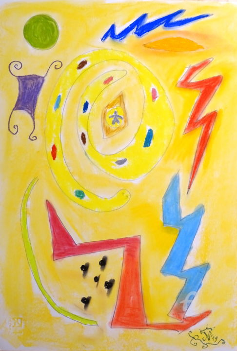 Drawing titled "Vision 2" by Aurelio Nicolazzo, Original Artwork, Pastel