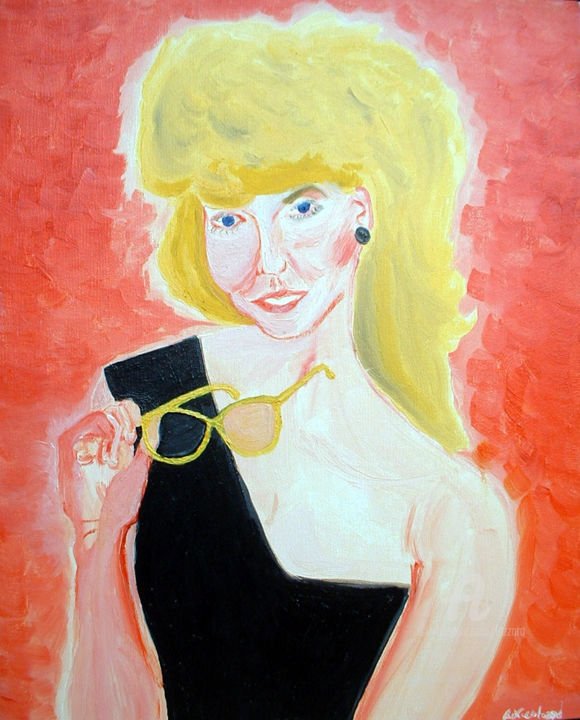 Painting titled "Lorella Cuccarini" by Aurelio Nicolazzo, Original Artwork, Oil